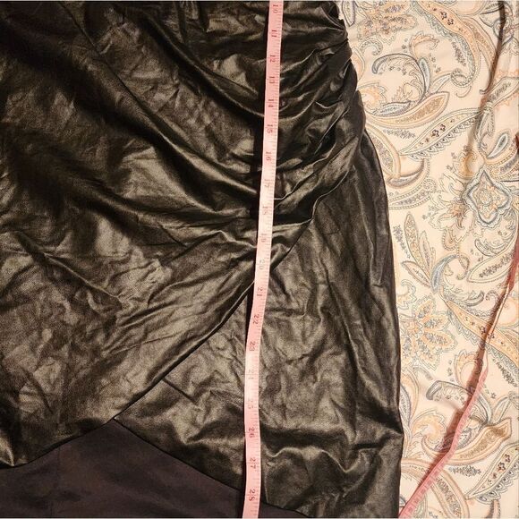 Collective The Label Black Strapless Faux Leather Mini Dress Us 12 - Picture 9 of 9